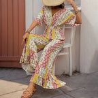 Damen Maxi-Jumpsuit mit floralen Mustern und voluminösen Ärmeln R&B