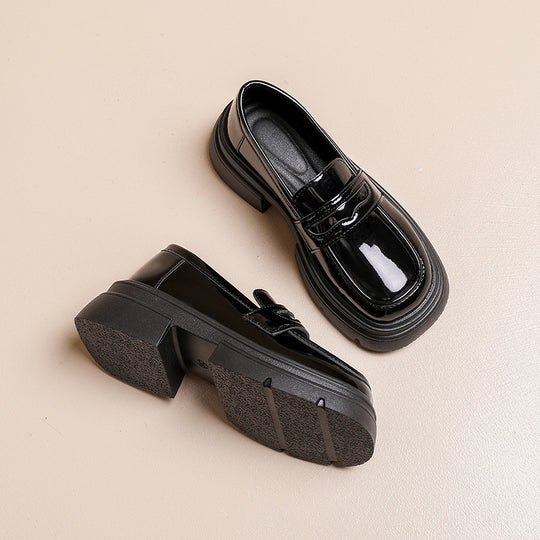 Damen modische Loafers mit robustem Plateau und eleganter Schnalle R&B