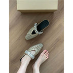 Damen elegante Mules mit glitternder Riemenverzierung R&B
