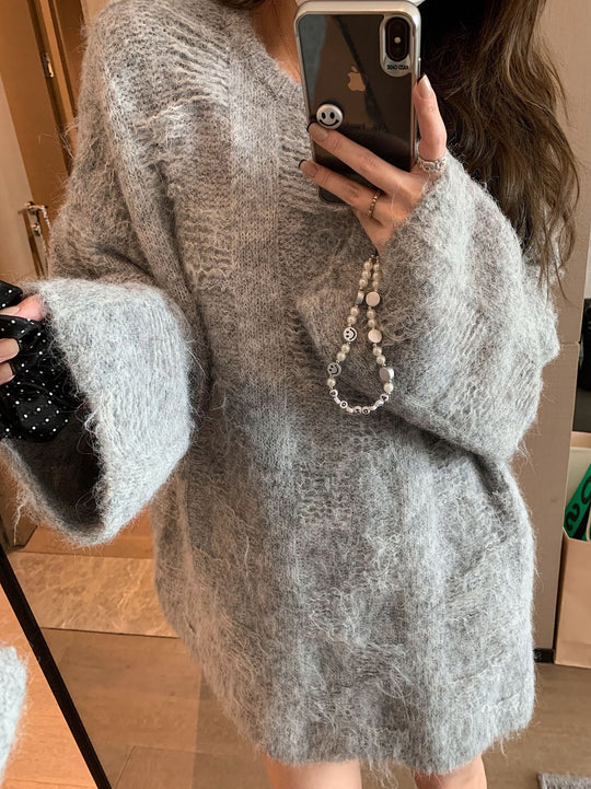 Damen Oversized Strickpullover im lässigen Pullover-Stil R&B