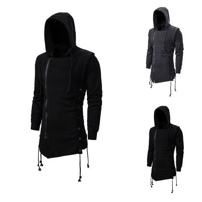 Herren modische Kapuzenshirt mit asymmetrischem Reißverschluss und lässigem Schnitt R&B