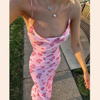 Damen Sommerkleid mit floralem Druck und schulterfreien Trägern R&B