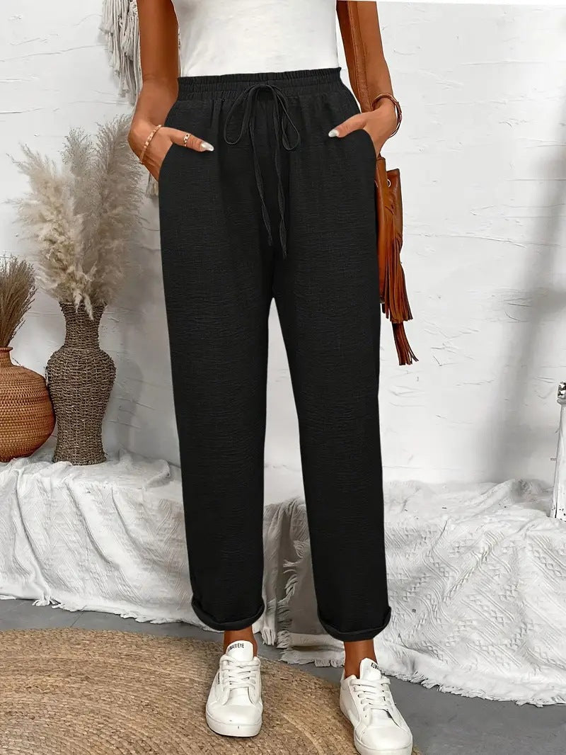 Damen Loungehose mit elastischem Bund und modischen Details R&B