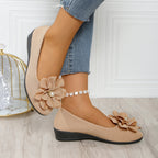Damen elegante Ballerinas mit stilvoller Blumenapplikation R&B