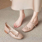 Damen Ballerinas mit dekorativem Riemchen und moderner Schleifenapplikation R&B