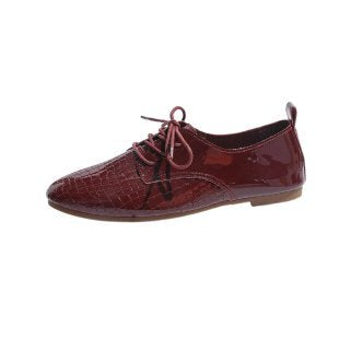 Damen Schnürschuhe im schimmernden Lackdesign mit Rautenprägung R&B