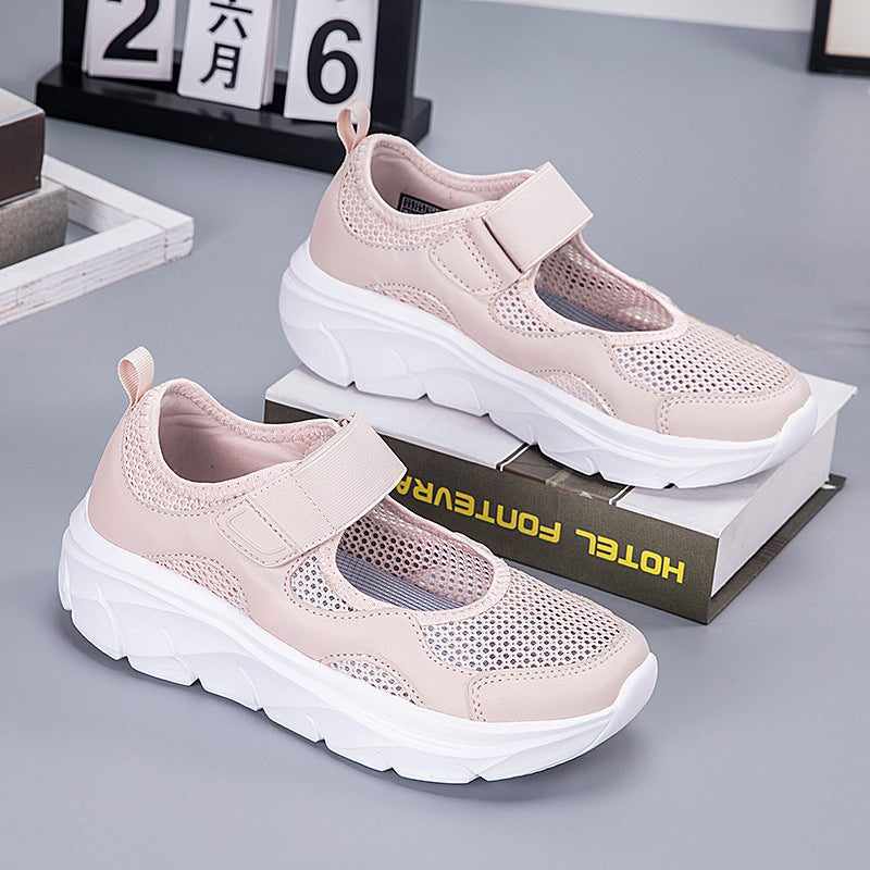 Damen modische Sneakers mit atmungsaktiver Mesh-Oberfläche und praktischem Klettverschluss R&B