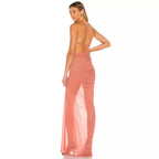 Damen Elegantes Wickelkleid mit tiefer Rückenansicht und fein schwingendem Rock R&B