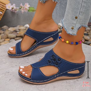 Damen Bequeme und luftige Pantoletten mit eleganten Durchbrüchen R&B