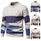Herren Strickpullover mit modernem Zopfdesign und grafischen Akzenten