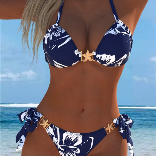 Damen Bikini mit dekorativen Schleifendetails R&B
