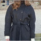 Damen bequeme Trenchcoatjacke mit Gürtel und voluminösen Ärmeln R&B