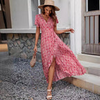 Damen Wickelkleid mit floralem Design und feinem V-Ausschnitt R&B