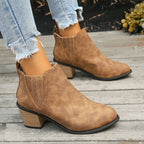 Vintage Stiefeletten mit dicken Absätzen R&B