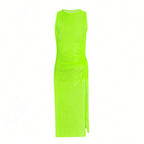 Damen Maxikleid mit seitlichem Raffungselement und trendigem Schnitt R&B