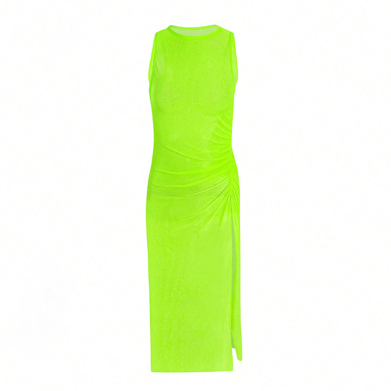 Damen Maxikleid mit seitlichem Raffungselement und trendigem Schnitt R&B