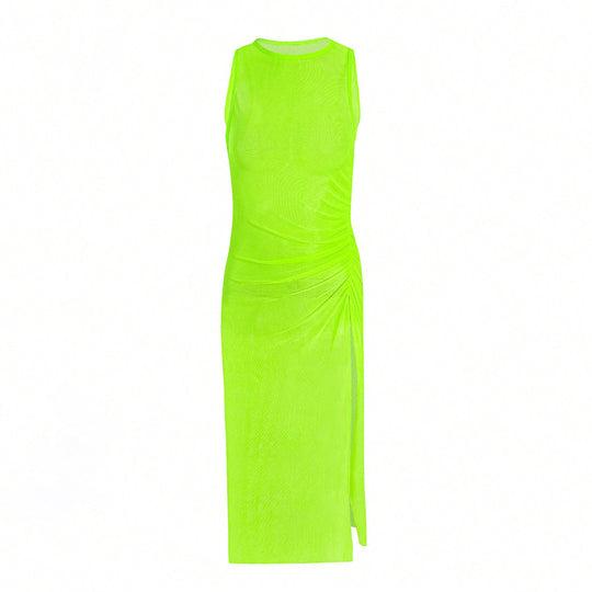 Damen Maxikleid mit seitlichem Raffungselement und trendigem Schnitt R&B