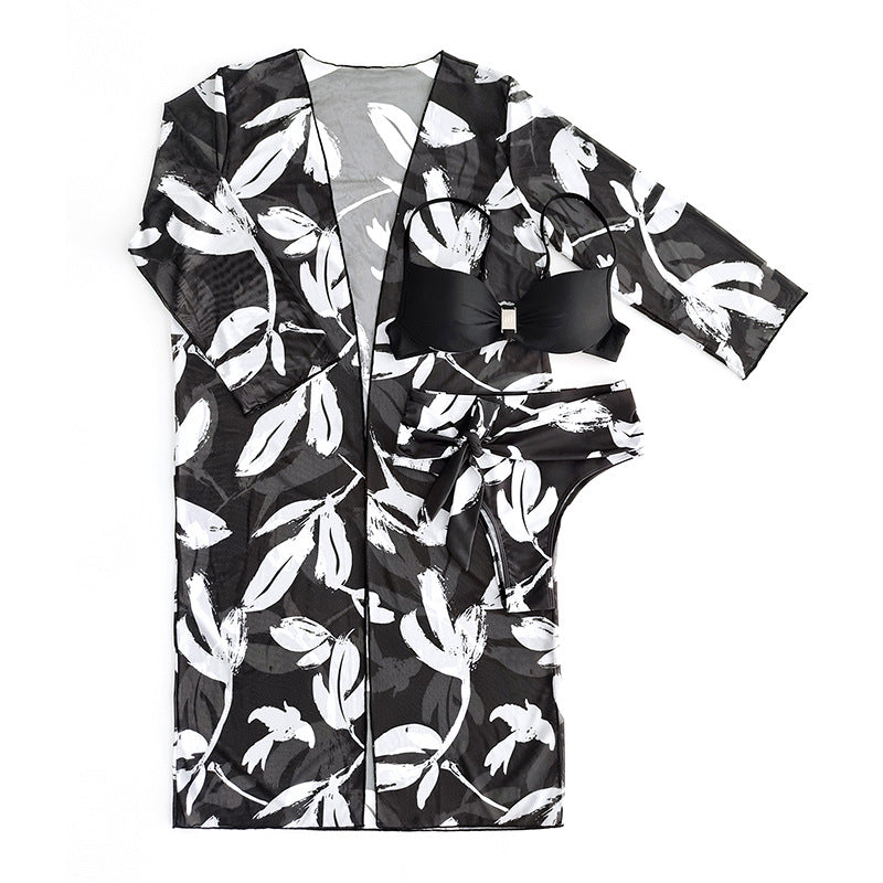 Damen Badecover-Up mit elegantem Grafikkleidungsdesign R&B