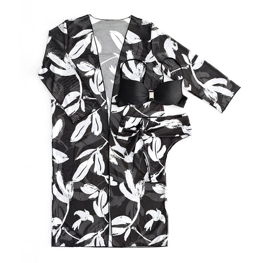 Damen Badecover-Up mit elegantem Grafikkleidungsdesign R&B