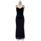 Damen Elegantes Maxikleid mit feiner Spitze und V-Ausschnitt R&B