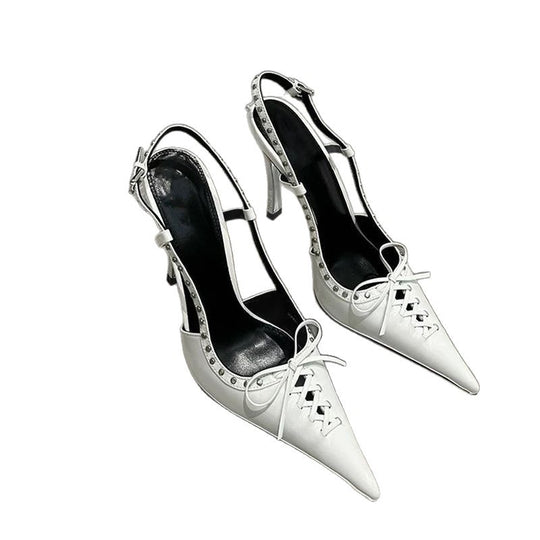Damen elegante Slingback-Pumps mit modischem Schnürdesign R&B