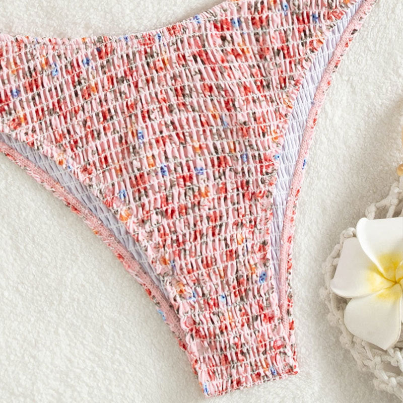 Damen Hochtailliertes Bikini-Set mit verspieltem Wickeldesign