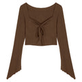 Damen Cropped Longsleeve mit raffiniertem Kordelzug