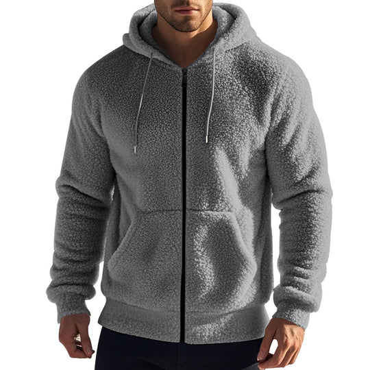 Herren weicher Fleece-Hoodie mit praktischen Taschen und Reißverschluss R&B