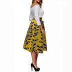 Damen Midirock mit einzigartigem floralem Print und elastischem Bund R&B