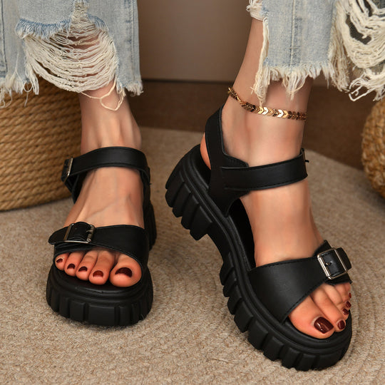 Damen Komfortable Chunky-Sandalen mit verstellbaren Riemen R&B