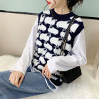 Damen Strickpullover mit verspieltem Tiermotiv und lässigem Schnitt R&B