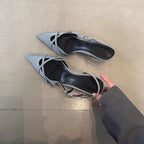 Damen stilvolle Slingback-Pumps mit feinen Riemen R&B