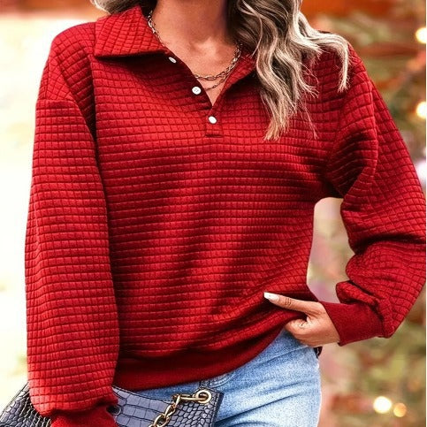 Damen Pollover mit strukturiertem Material und Kragen R&B