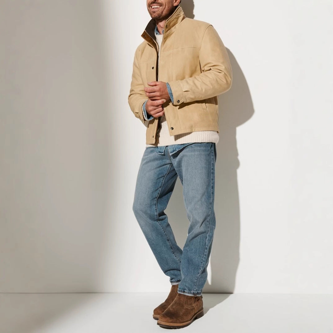 Herren jacke mit zeitlosem Schnitt und praktischem Stehkragen R&B