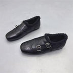 Damen elegante Mokassins mit warmem Fleecefutter und modischen Schnallen R&B