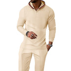 Herren Sportlicher Hoodie mit Karodetails und passtgenauen Jogginghose R&B