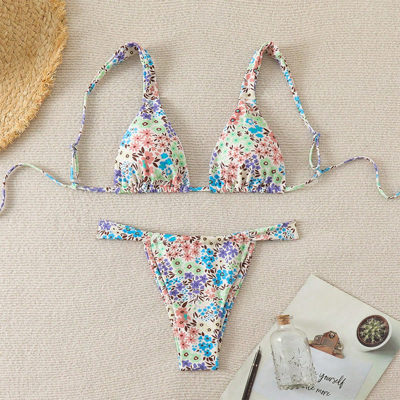 Damen Triangel-Bikini mit frischem floralen Design R&B