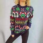 Damen Weihnachts-Pullover mit festlichem Motiv und lässigem Schnitt R&B