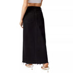 Damen Langer Denim-Rock mit Schlitz und moderner Waschung R&B