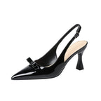 Damen elegante Slingback-Pumps mit modischer Schleifenverzierung und komfortablem Absatz R&B