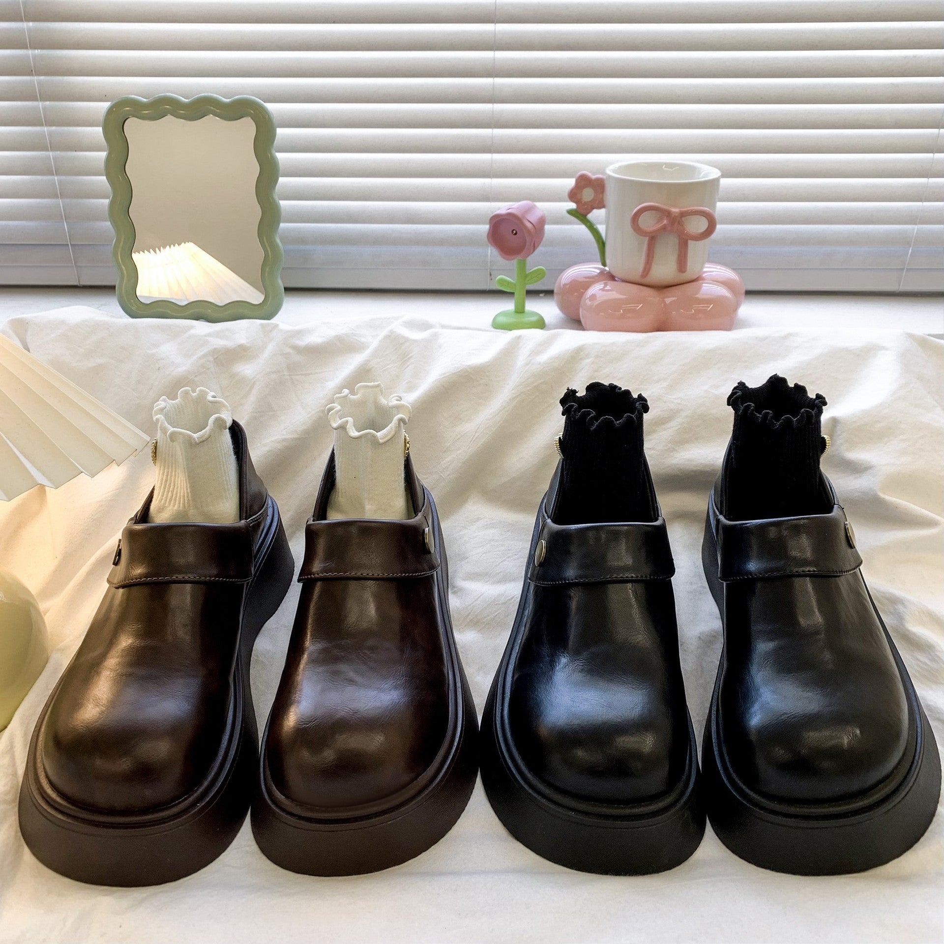 Damen modische Plateauschuhe mit elegantem Riemen und hervorragendem Tragekomfort R&B