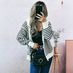 Damen Sportlicher Hoodie mit Streifenmuster und lässigem Schnitt R&B