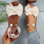 Damen Sandalen mit dekorativem Schleifenakzent und eleganten Perlendetails R&B