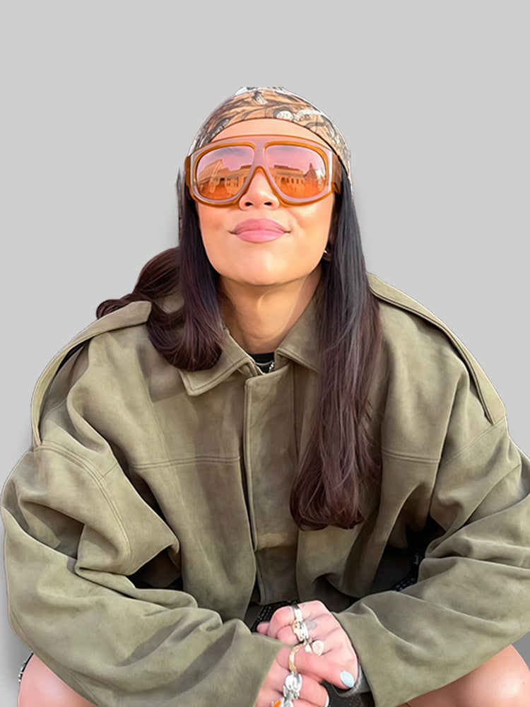 Damen modische kurz geschnittene jacke mit geschmeidiger Textur R&B