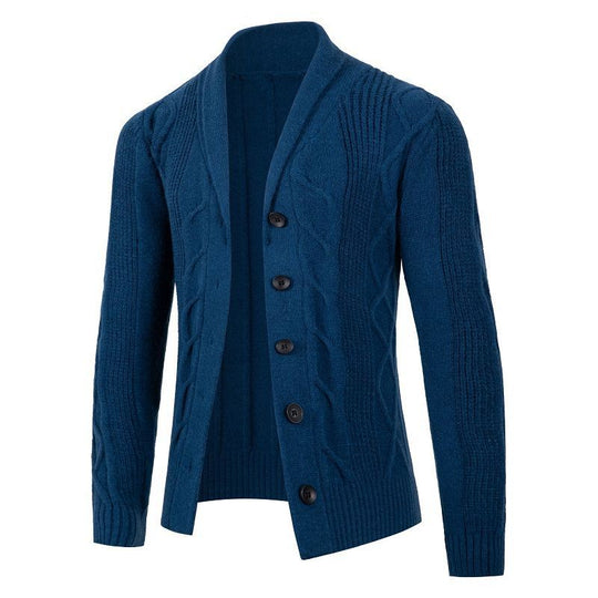 Herren Strickjacke mit modischem Zopfmuster und strukturierter Textur R&B
