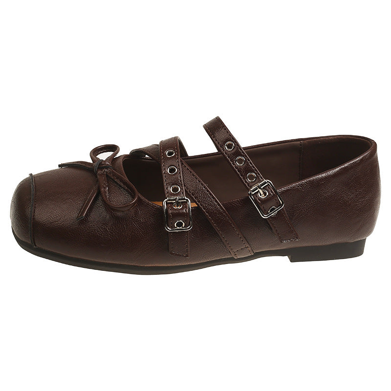 Damen Ballerinas mit verstellbaren Riemchen und süßem Schleifendesign R&B