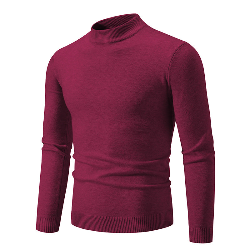 Herren Feinstrickpullover mit hohem Kragen und elastischen Bündchen R&B