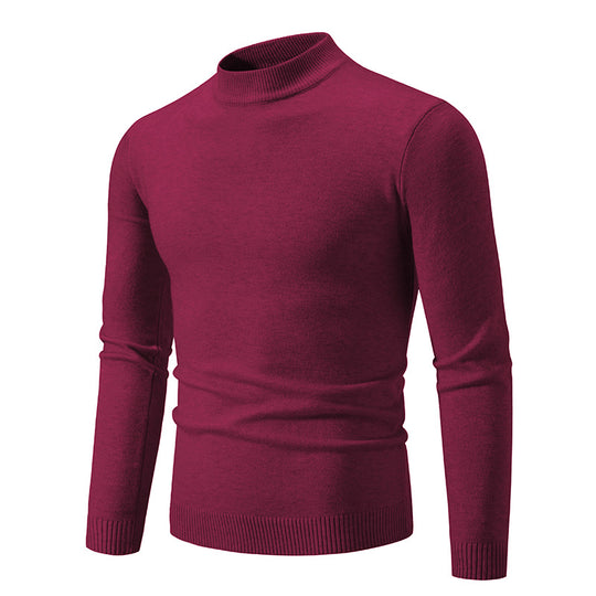 Herren Feinstrickpullover mit hohem Kragen und elastischen Bündchen R&B