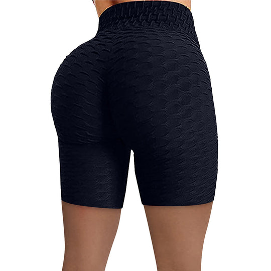 Damen Komfortable Sportshorts mit hohem Taillenbund und strukturierter Oberfläche R&B