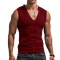 Herren nan tailliertes Tanktop mit tiefem V-Ausschnitt und Stretch-Baumwollmix R&B